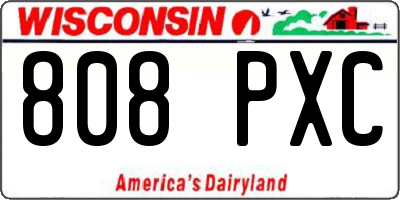 WI license plate 808PXC