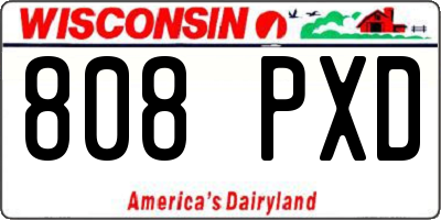 WI license plate 808PXD