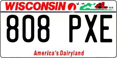 WI license plate 808PXE