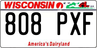 WI license plate 808PXF