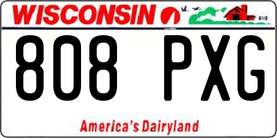 WI license plate 808PXG