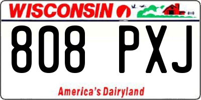 WI license plate 808PXJ