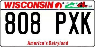 WI license plate 808PXK