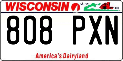 WI license plate 808PXN