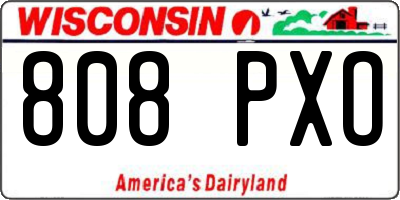 WI license plate 808PXO
