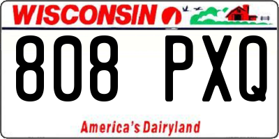 WI license plate 808PXQ