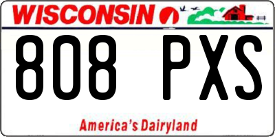 WI license plate 808PXS