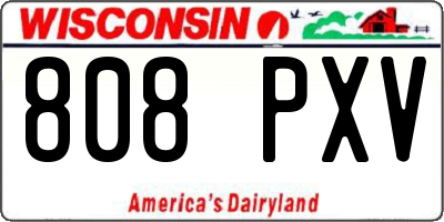 WI license plate 808PXV
