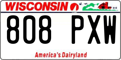 WI license plate 808PXW