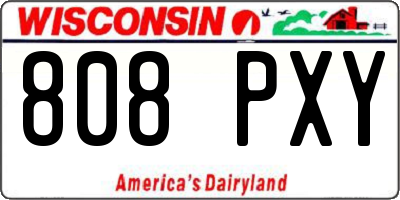 WI license plate 808PXY