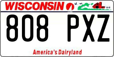 WI license plate 808PXZ