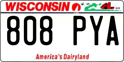WI license plate 808PYA