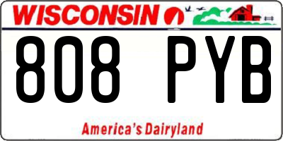 WI license plate 808PYB