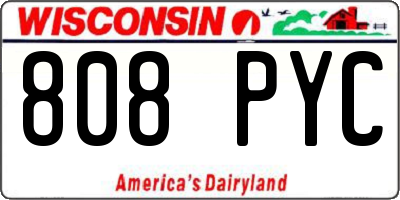 WI license plate 808PYC