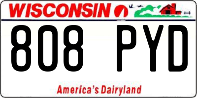 WI license plate 808PYD