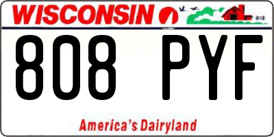 WI license plate 808PYF