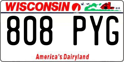 WI license plate 808PYG