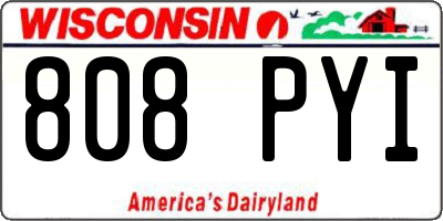 WI license plate 808PYI
