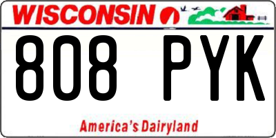 WI license plate 808PYK