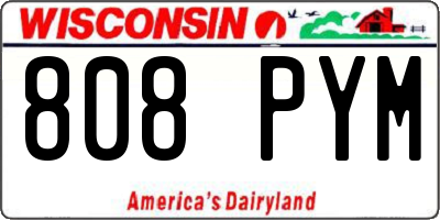 WI license plate 808PYM