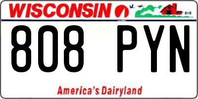 WI license plate 808PYN