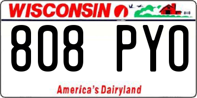 WI license plate 808PYO