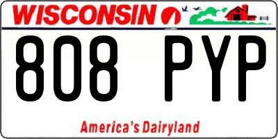 WI license plate 808PYP