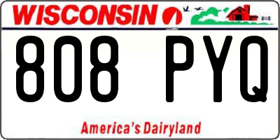 WI license plate 808PYQ
