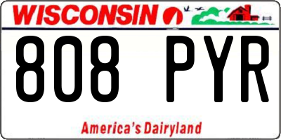 WI license plate 808PYR