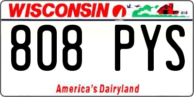 WI license plate 808PYS