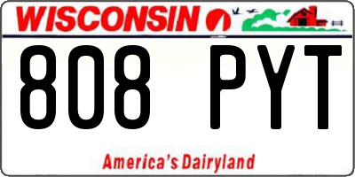 WI license plate 808PYT