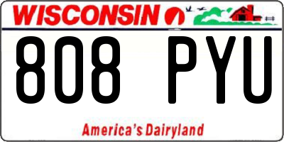 WI license plate 808PYU