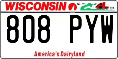 WI license plate 808PYW