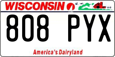 WI license plate 808PYX