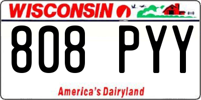WI license plate 808PYY