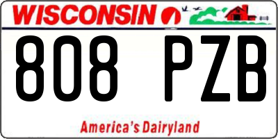 WI license plate 808PZB