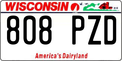 WI license plate 808PZD