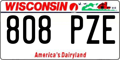 WI license plate 808PZE