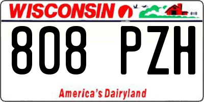WI license plate 808PZH