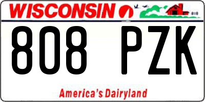 WI license plate 808PZK