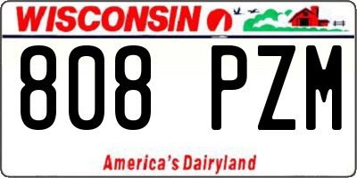 WI license plate 808PZM