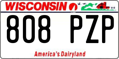 WI license plate 808PZP