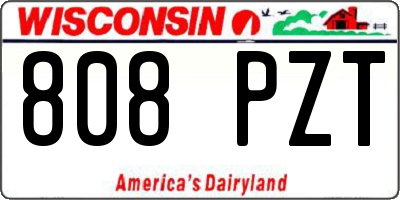 WI license plate 808PZT