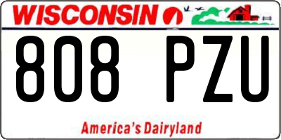 WI license plate 808PZU
