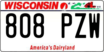 WI license plate 808PZW