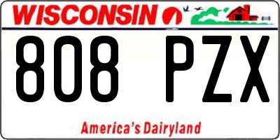 WI license plate 808PZX