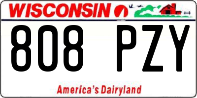 WI license plate 808PZY