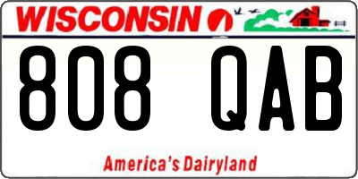 WI license plate 808QAB