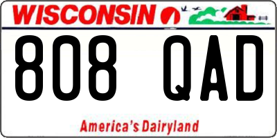 WI license plate 808QAD