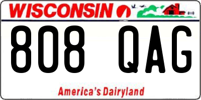 WI license plate 808QAG